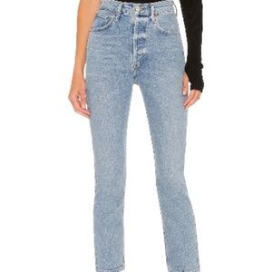 AGOLDE Riley High Rise Straight Crop in Shiver Size 28
